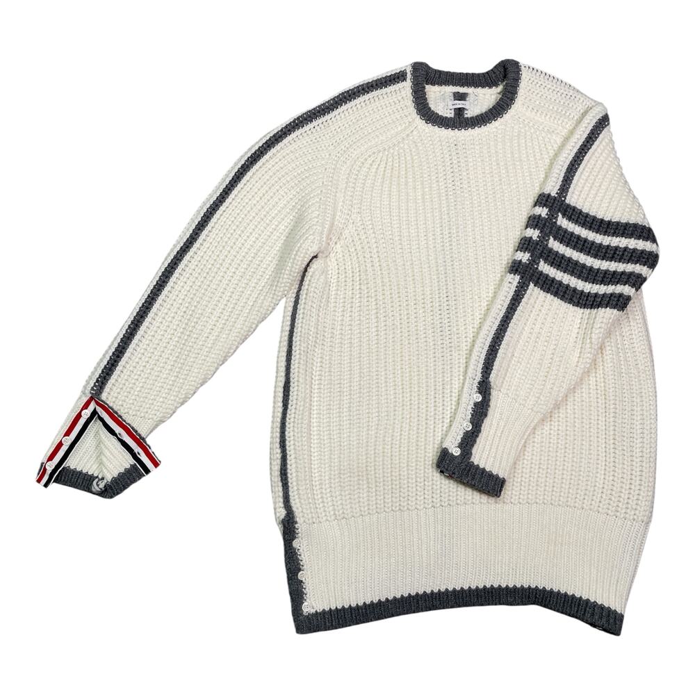Vintage 00s Thom Browne Designer Chunky Knit Wool Sweater